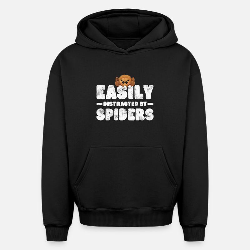 Araignée d’oiseau - Sweat à capuche unisexe oversize épais SPREAD - noir