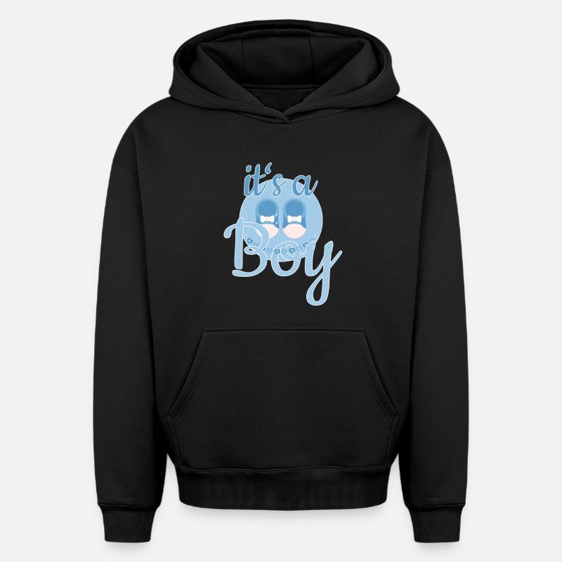 Cadeau Bébé Garçon - Sweat à capuche unisexe oversize épais SPREAD - noir