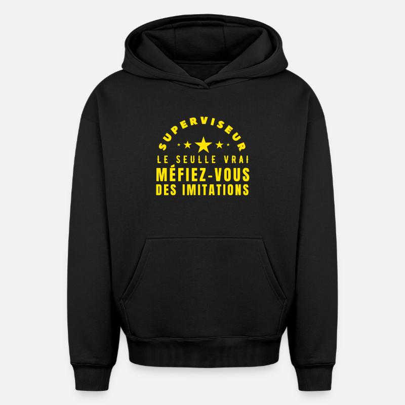 Die echte Aufseher-Geschenkidee - Oversized Heavyweight Unisex Hoodie - Schwarz