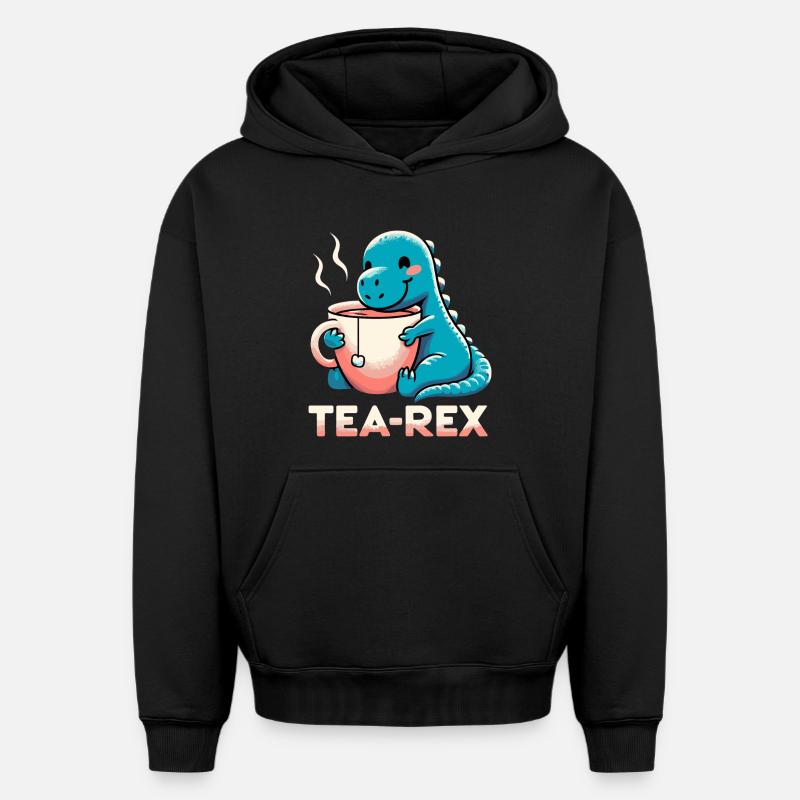 Tee Rex Tee-Rex Teetrinker Geschenk - Oversized Heavyweight Unisex Hoodie - Schwarz