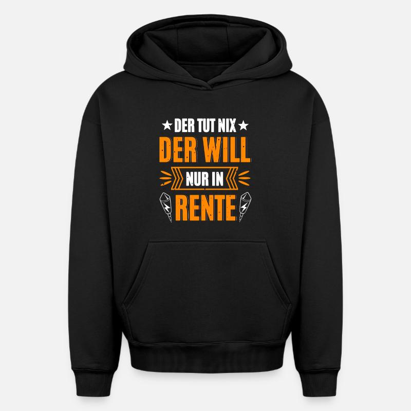 Pyro à la retraite - Sweat à capuche unisexe oversize épais SPREAD - noir