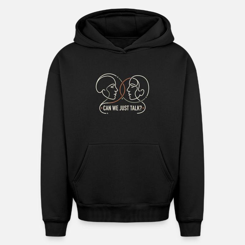 Contre la division - Sweat à capuche unisexe oversize épais SPREAD - noir
