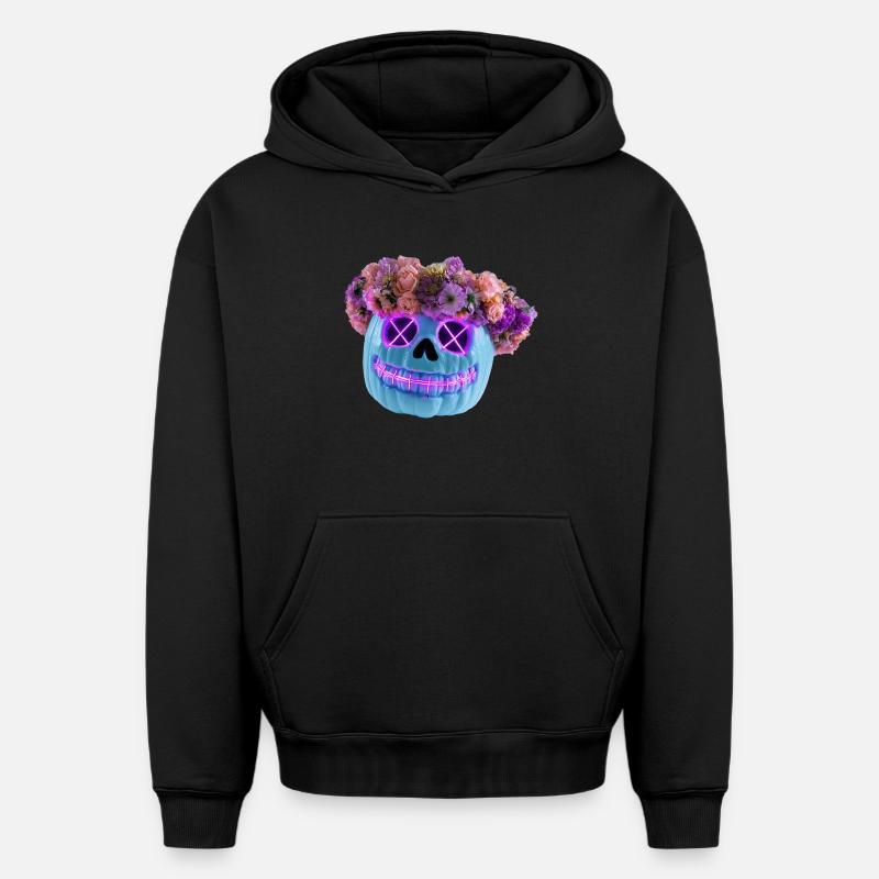 Floraison et malheur - Sweat à capuche unisexe oversize épais SPREAD - noir