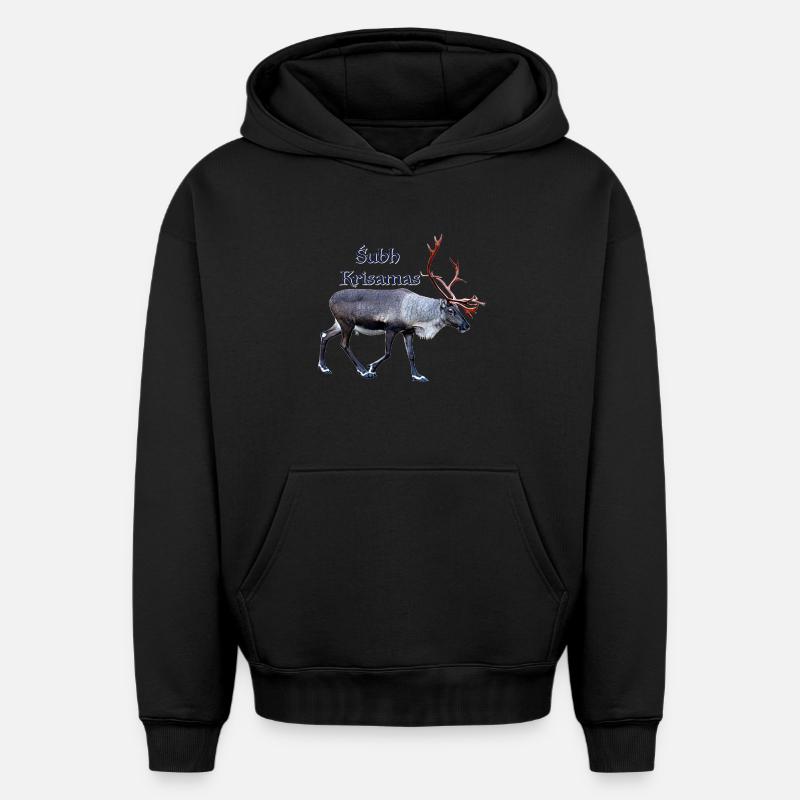 Subh Krisamas - Sweat à capuche unisexe oversize épais SPREAD - noir