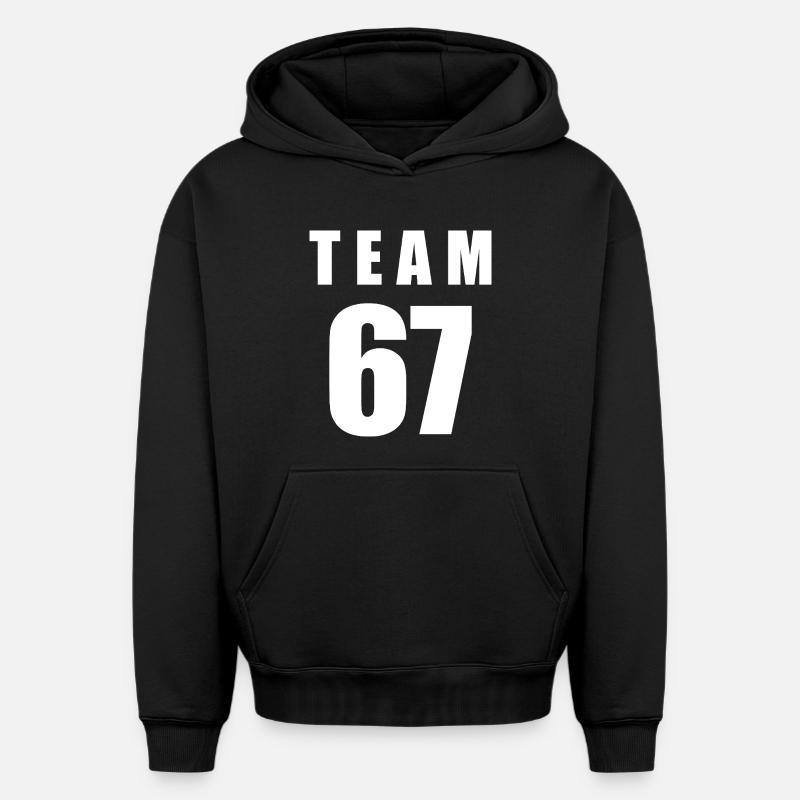 Team 67 - Sweat à capuche unisexe oversize épais SPREAD - noir