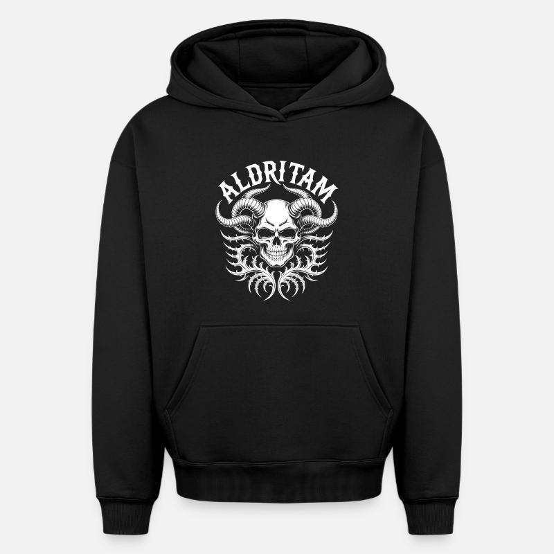 Tentacules de crâne occulte - Sweat à capuche unisexe oversize épais SPREAD - noir