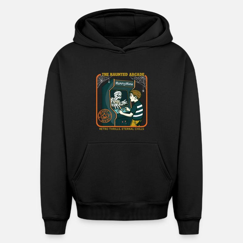 L’arcade hantée - Sweat à capuche unisexe oversize épais SPREAD - noir