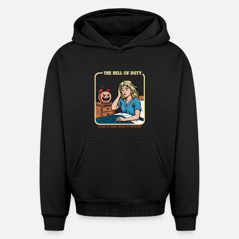 La cloche du devoir - Sweat à capuche unisexe oversize épais SPREAD - noir