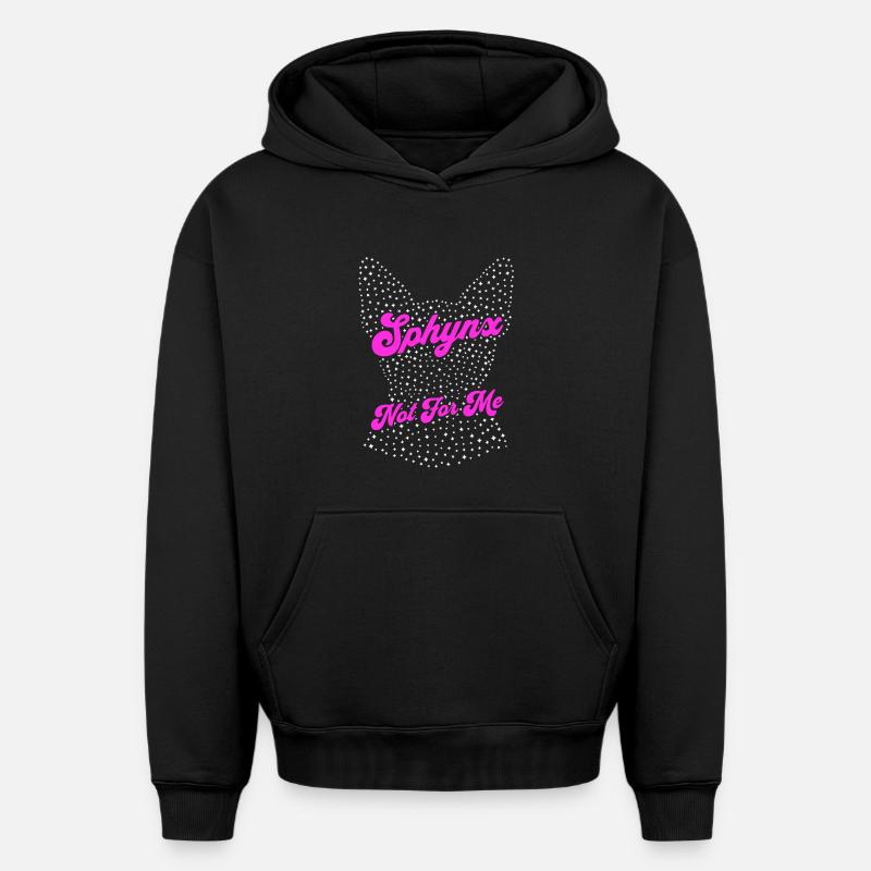 Sphynx Cat Drôle - Sweat à capuche unisexe oversize épais SPREAD - noir