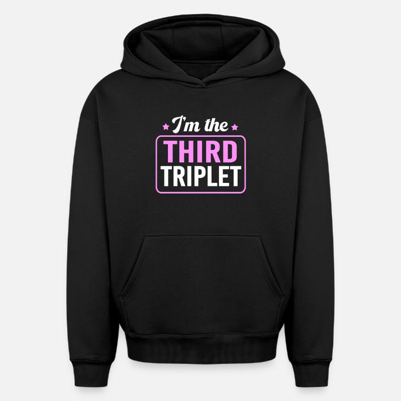 triplet - Sweat à capuche unisexe oversize épais SPREAD - noir