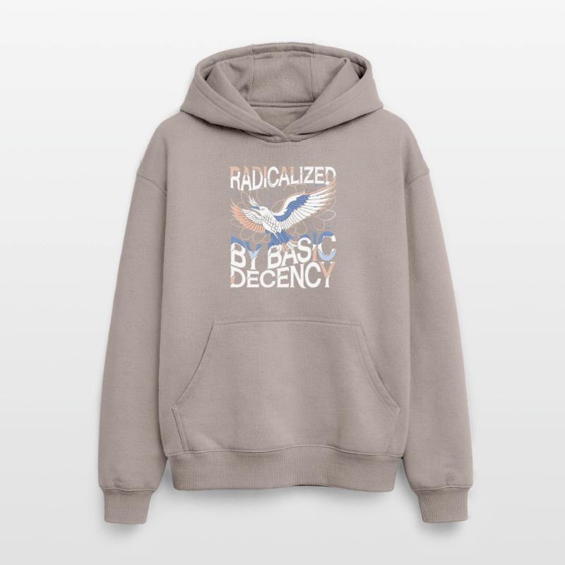 Radicalized by Basic Decency Statement Kunst Oversized Heavyweight Unisex Hoodie