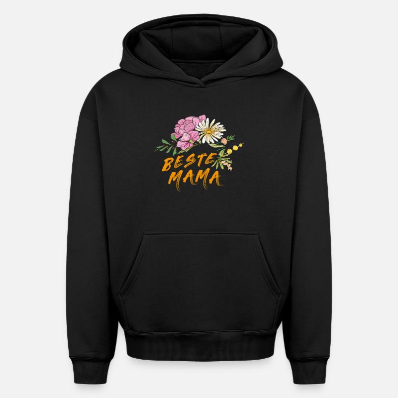 Meilleure maman - Sweat à capuche unisexe oversize épais SPREAD - noir