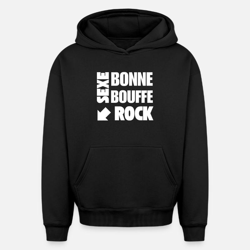 What else - Sweat à capuche unisexe oversize épais SPREAD - noir