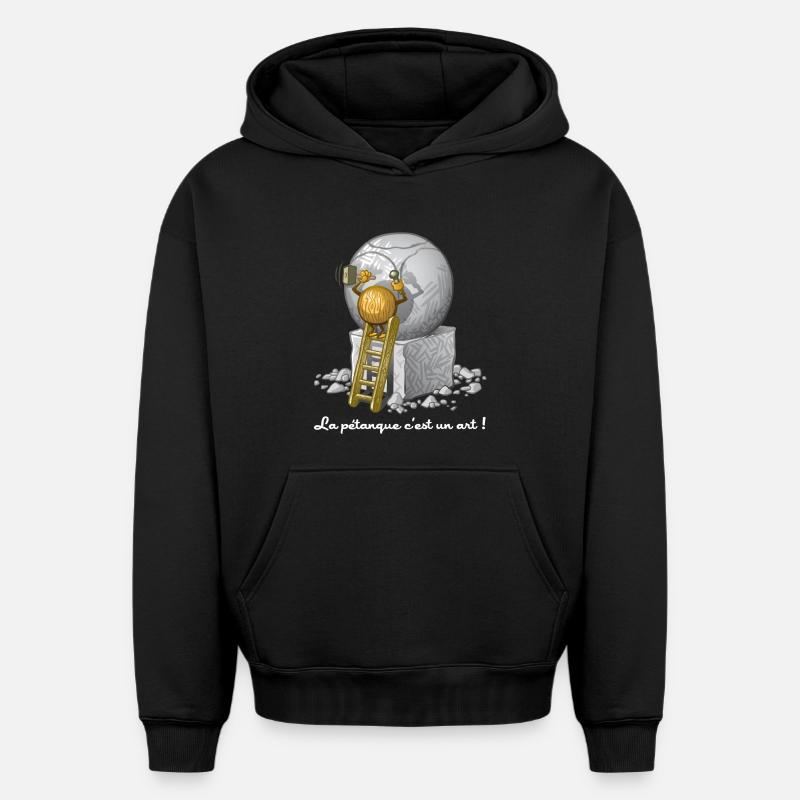 Art et pétanque - Sweat à capuche unisexe oversize épais SPREAD - noir