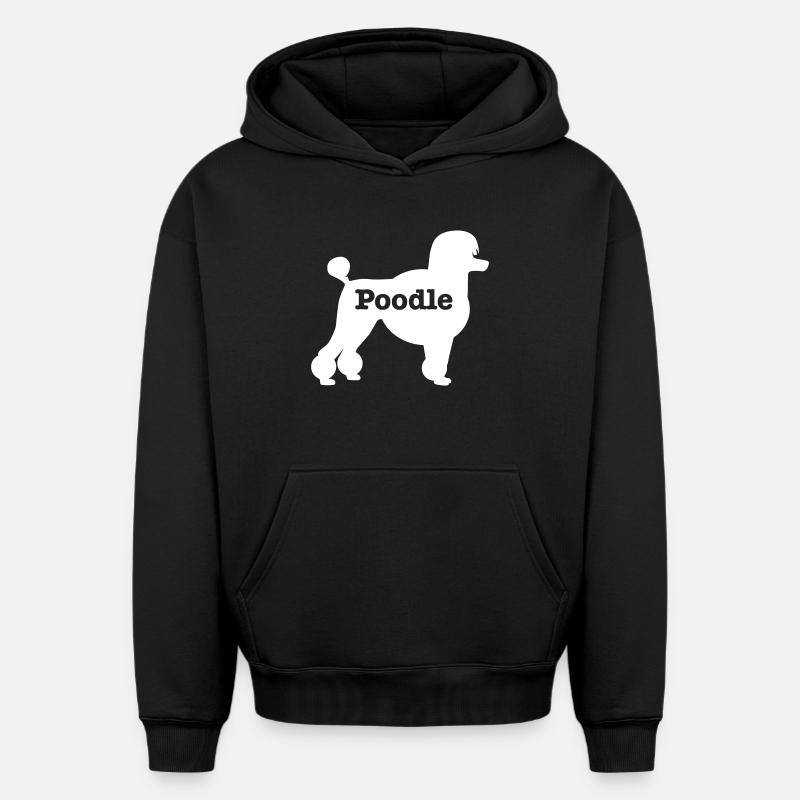 Caniche - Sweat à capuche unisexe oversize épais SPREAD - noir