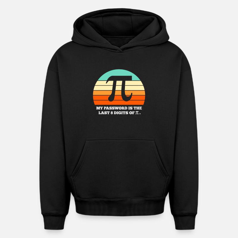 pi, maths, mathématiques - Sweat à capuche unisexe oversize épais SPREAD - noir