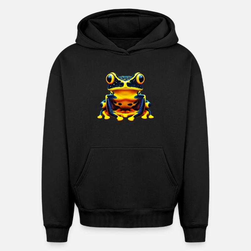Grenouille - Sweat à capuche unisexe oversize épais SPREAD - noir