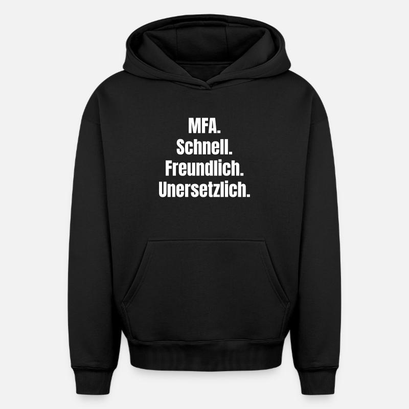 MFA : Rapide, sympathique, irremplaçable - Sweat à capuche unisexe oversize épais SPREAD - noir