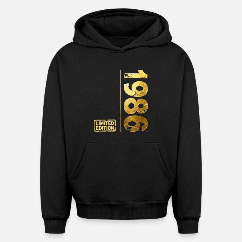 Edition limitée 1986 - Sweat à capuche unisexe oversize épais SPREAD - noir