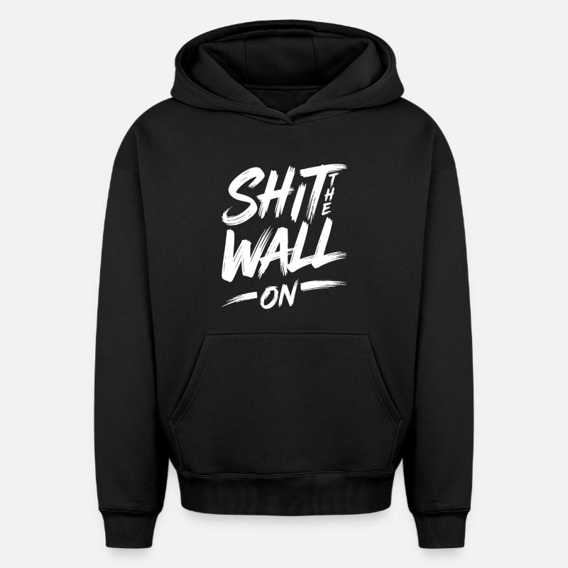 Arrête le mur - Sweat à capuche unisexe oversize épais SPREAD - noir