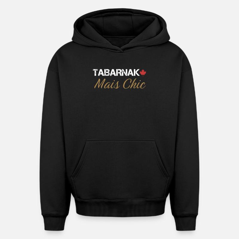Tabarnak Chic Motif Nature Élégant - Sweat à capuche unisexe oversize épais SPREAD - noir