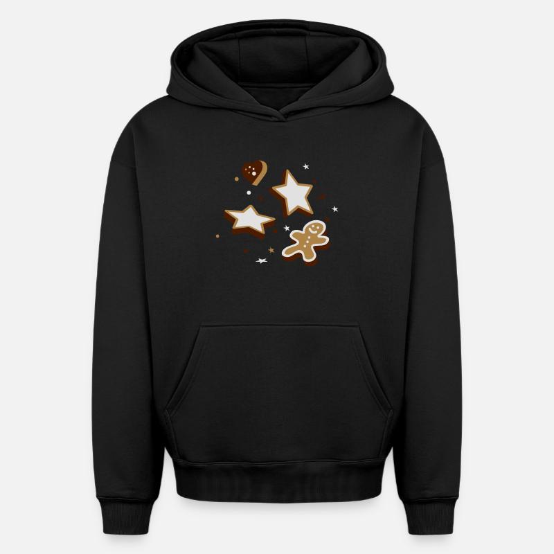 Biscuits de Noël - Sweat à capuche unisexe oversize épais SPREAD - noir