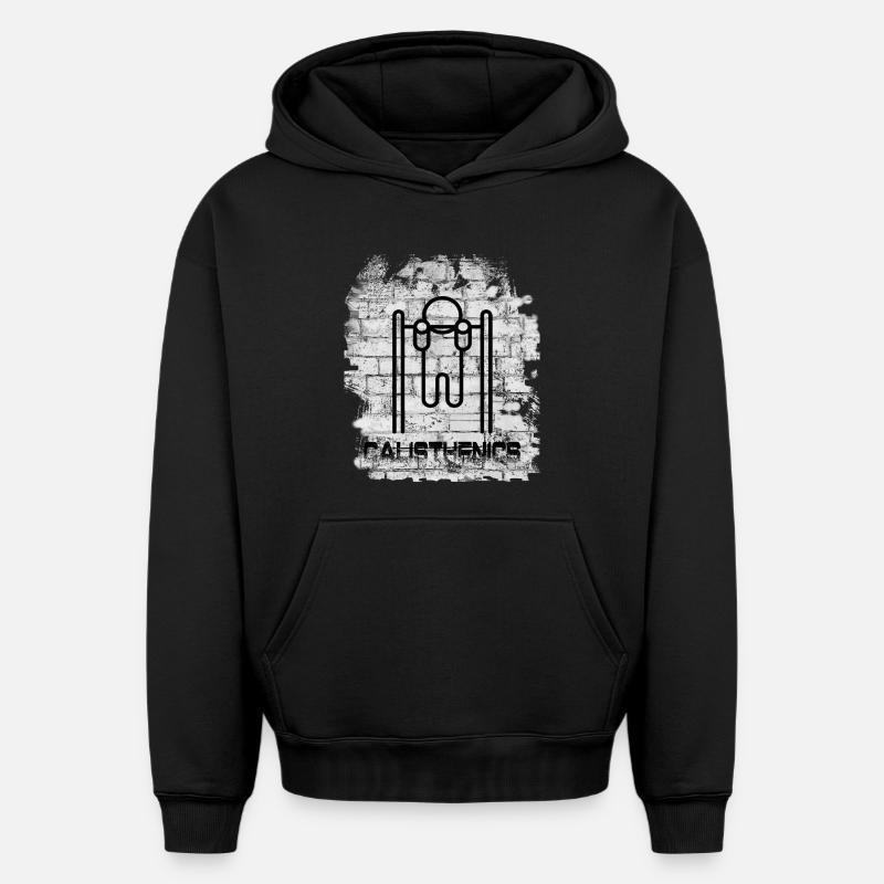 Callisthénie - Sweat à capuche unisexe oversize épais SPREAD - noir