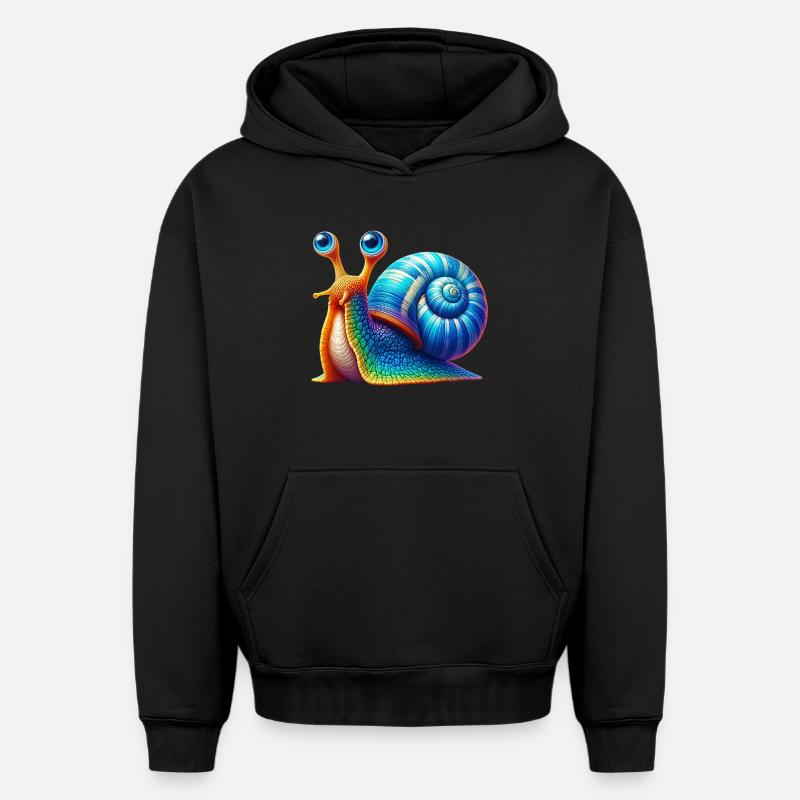 Escargot - Sweat à capuche unisexe oversize épais SPREAD - noir