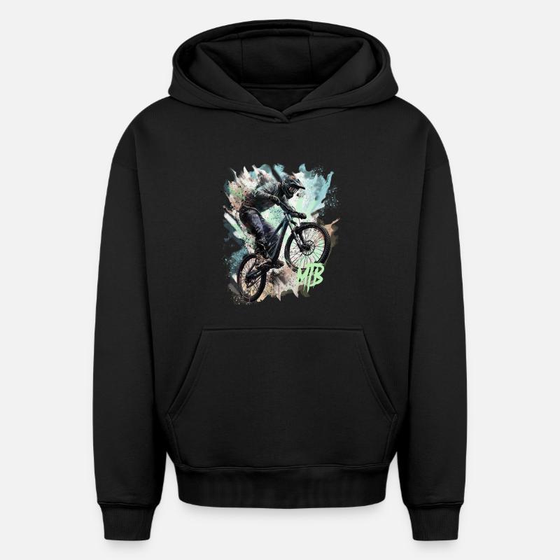 VTT - Sweat à capuche unisexe oversize épais SPREAD - noir