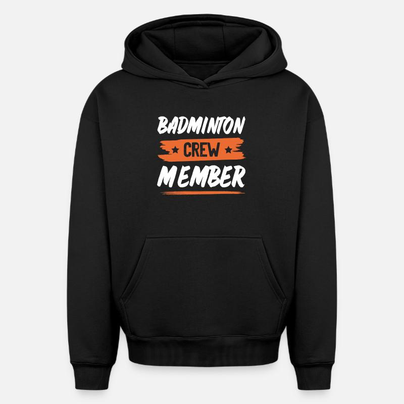 Équipe de badminton - Sweat à capuche unisexe oversize épais SPREAD - noir