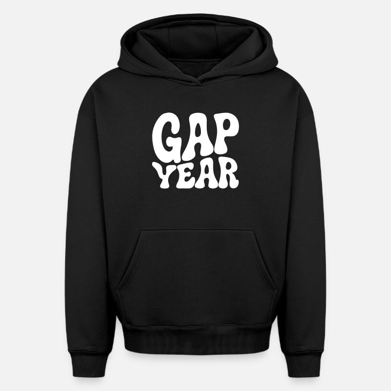 Lettrage rétro de l’année sabbatique - Sweat à capuche unisexe oversize épais SPREAD - noir