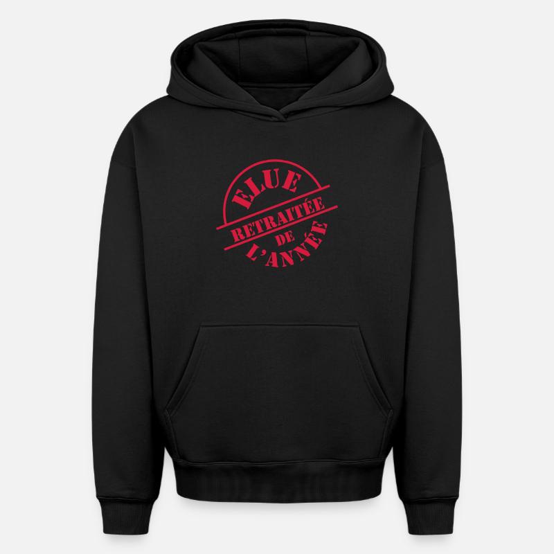 ## Retraitée ## - Sweat à capuche unisexe oversize épais SPREAD - noir