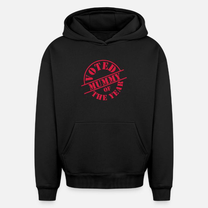 Mummy - Sweat à capuche unisexe oversize épais SPREAD - noir