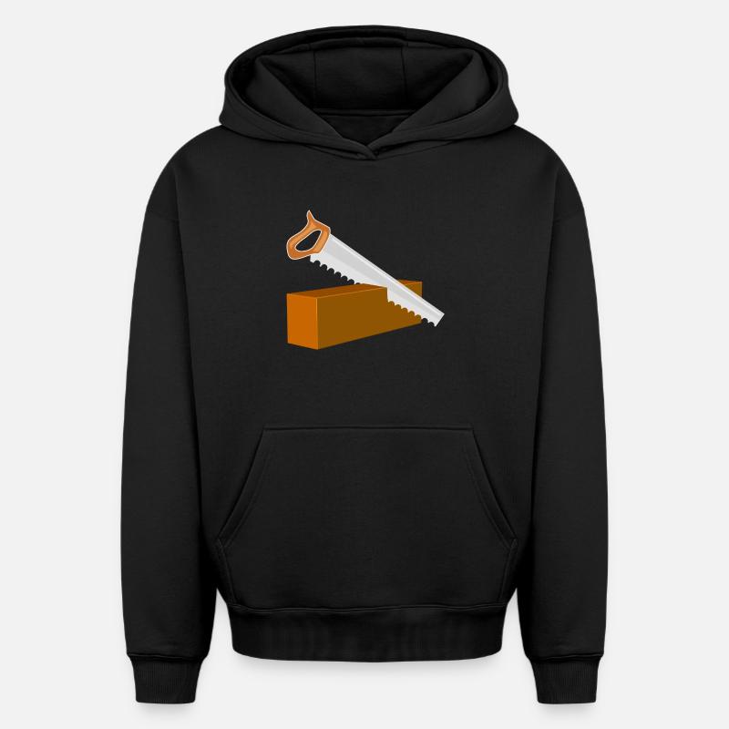 Charpentier de scie - Sweat à capuche unisexe oversize épais SPREAD - noir