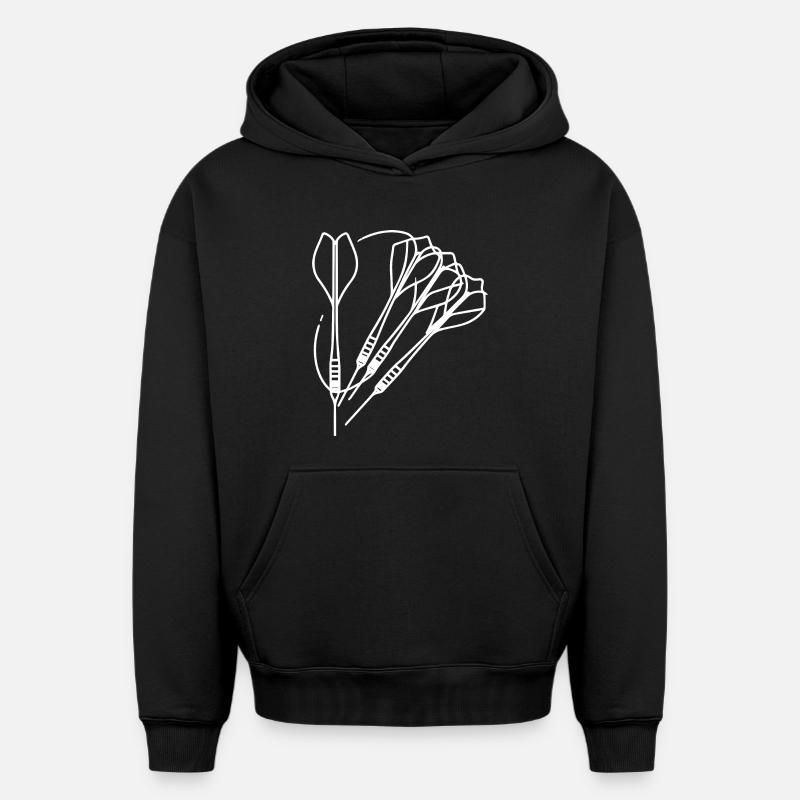 Dessin de fléchettes - Sweat à capuche unisexe oversize épais SPREAD - noir