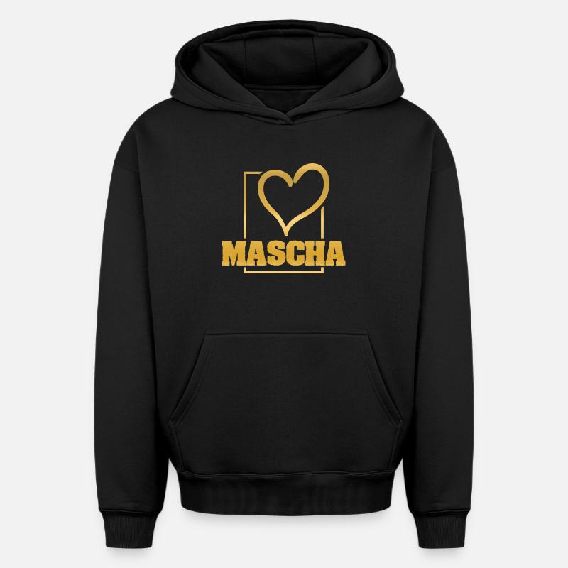 Masha comme cœur - Sweat à capuche unisexe oversize épais SPREAD - noir