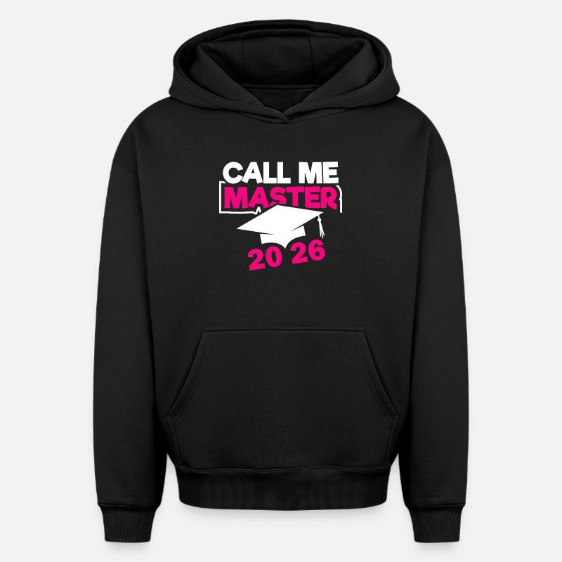 Master 2026 Diplôme - Sweat à capuche unisexe oversize épais SPREAD - noir