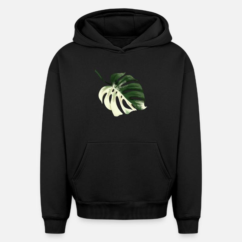 Conception premium Monstera - Sweat à capuche unisexe oversize épais SPREAD - noir
