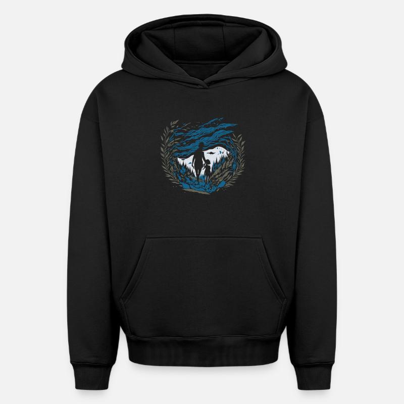 Ätherisches Flüstern - Oversized Heavyweight Unisex Hoodie - Schwarz