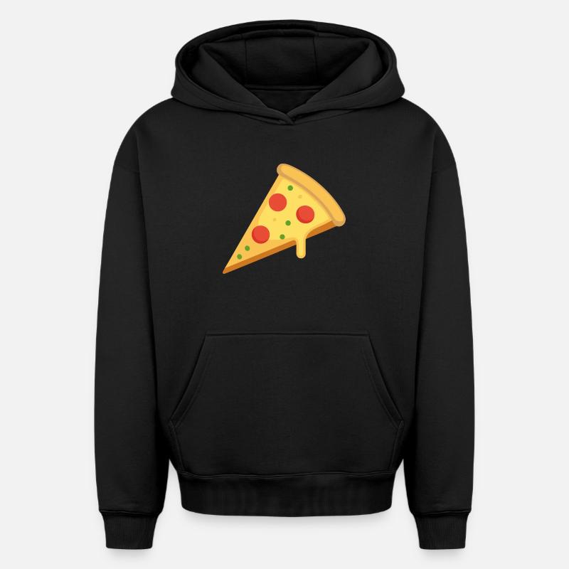 tranche de pizza - Sweat à capuche unisexe oversize épais SPREAD - noir
