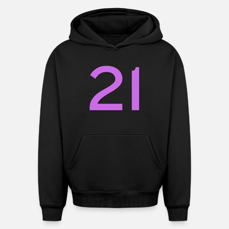 21 - Sweat à capuche unisexe oversize épais SPREAD - noir