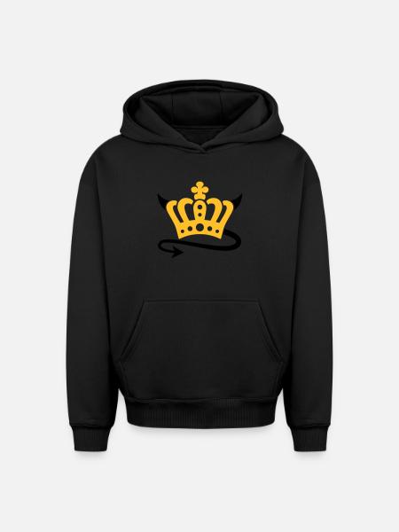 Teufel Krone - Oversized Heavyweight Unisex Hoodie - Schwarz