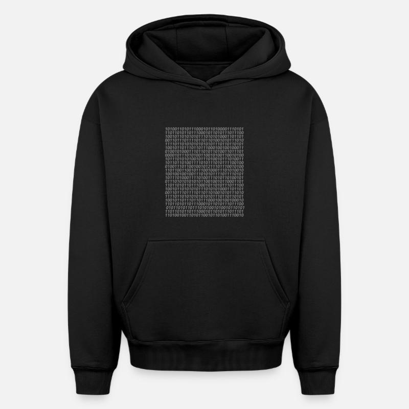 Binär Code Logo - Oversized Heavyweight Unisex Hoodie - Schwarz