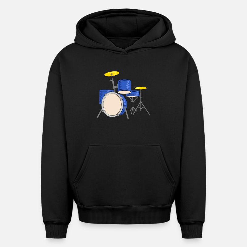 percussion - Sweat à capuche unisexe oversize épais SPREAD - noir