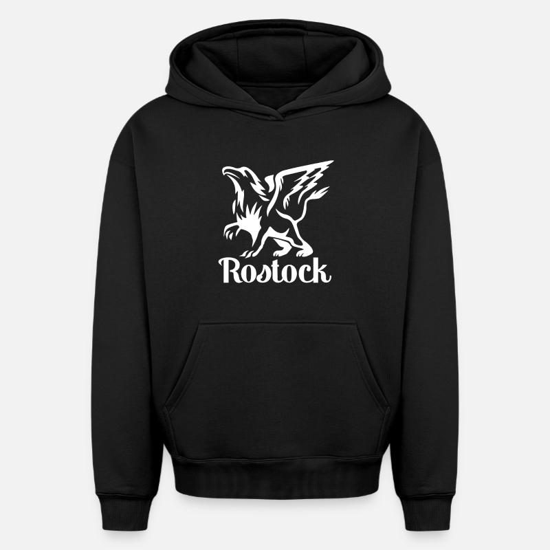 Rostock Greif HRO - Conception - Sweat à capuche unisexe oversize épais SPREAD - noir