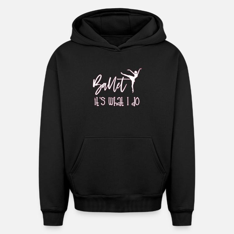 Ballerine - Sweat à capuche unisexe oversize épais SPREAD - noir