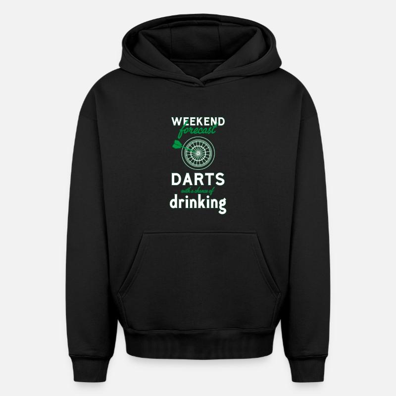 Fléchettes fléchettes - Sweat à capuche unisexe oversize épais SPREAD - noir