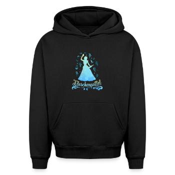 Pupitre de bouteille - Célibataires JGA Princesse - Sweat à capuche unisexe oversize épais SPREAD - noir - Devant - AI Model Female 172 light (172cm) & AI Model Male 185 light (185cm)
