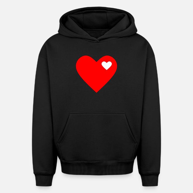 Saint-Valentin, Saint-Valentin, Saint-Valentin - Sweat à capuche unisexe oversize épais SPREAD - noir