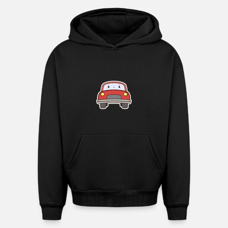 Dessin animé automobile - Sweat à capuche unisexe oversize épais SPREAD - noir